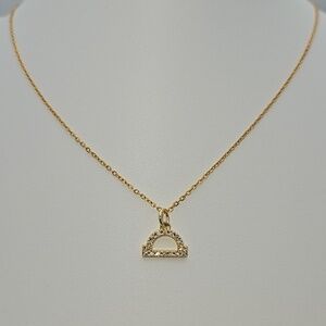 ✨2/$10✨ Libra Pendant Gold Tone Sparkling Zodiac Adjustable 17.5''